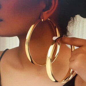 Big and Beautiful Gold Tone Hoops